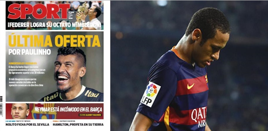 FC Barcelone – Mercato :Neymar ne se plaît pas au Barça Selon  le quotidien espagnol Sport